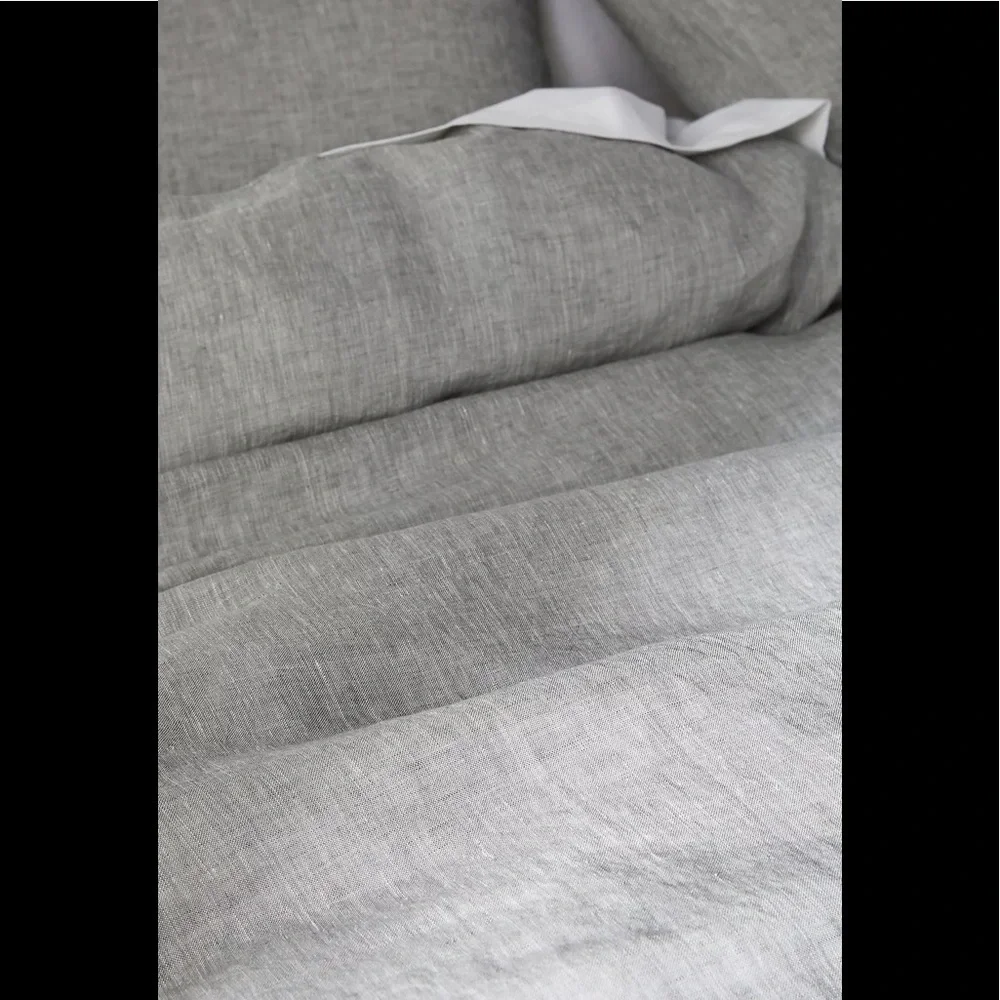 New Anthropologie Harmony Hemp Duvet Cover Gray Queen